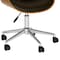 Armen Living Daphne Modern Office Chair In Chrome Finish with Black Faux Leather And Walnut Veneer Back LCDAOFCHBL - alternate 2